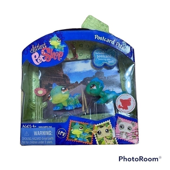 Littlest Pet Shop Postcard Pets Iguana New Action Figure Kids Toy Vintage LPS - Picture 1 of 4